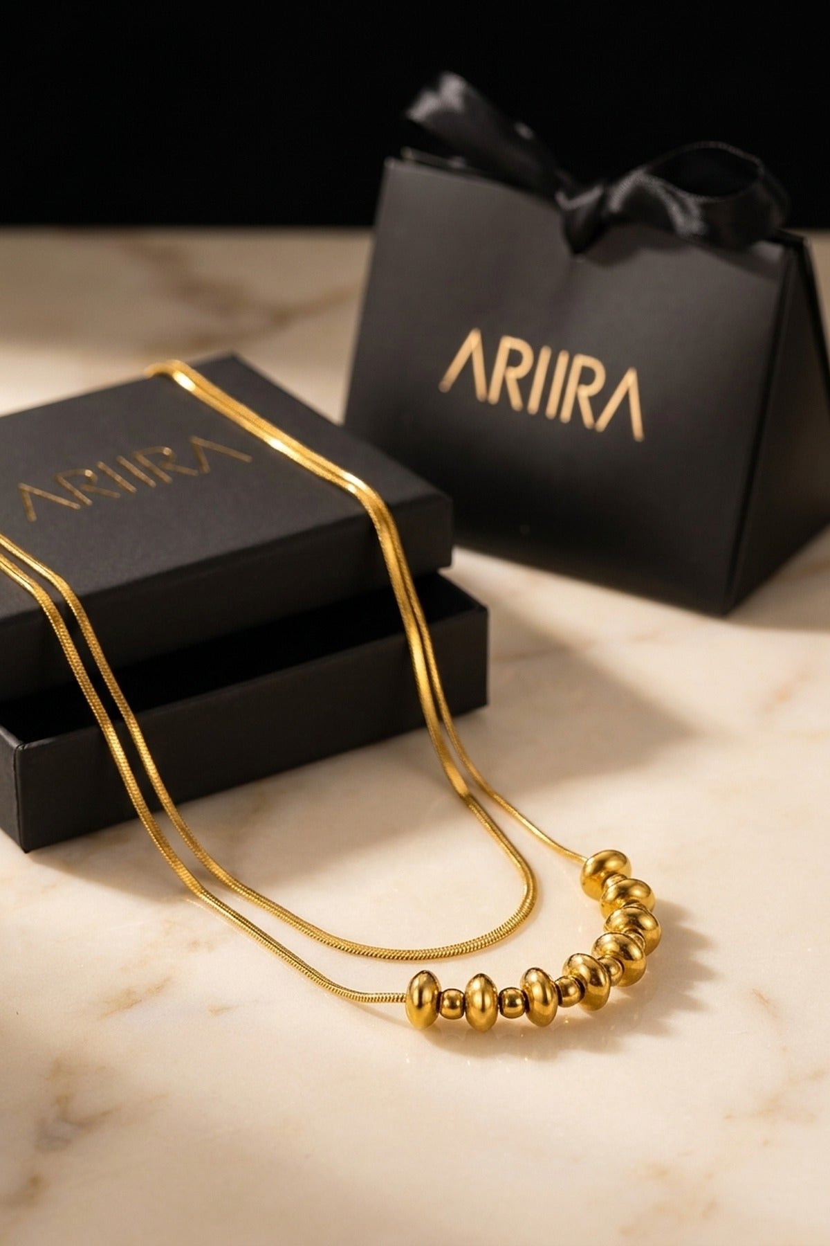 gold Kono Double Layer Necklace