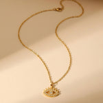 Gold Esia Eye Zirconia Necklace