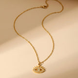 Gold Esia Eye Zirconia Necklace