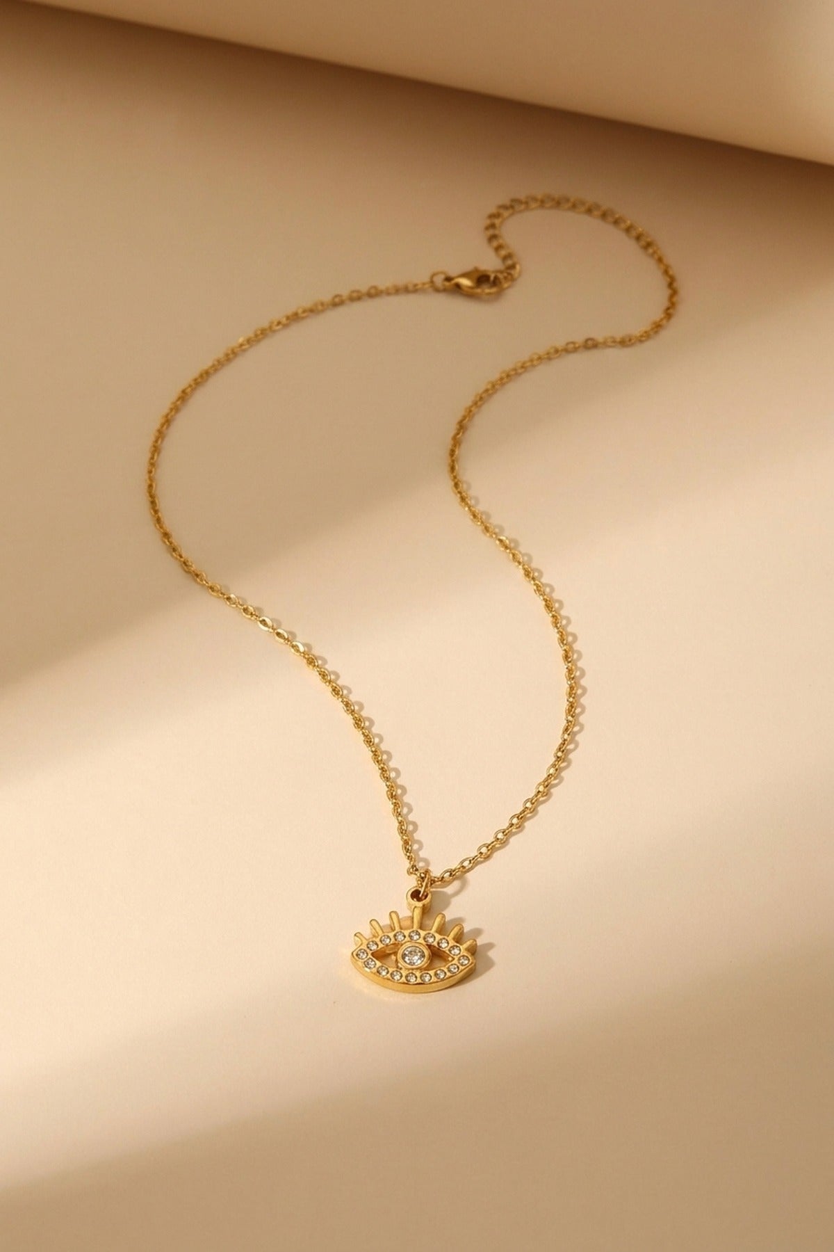 Gold Esia Eye Zirconia Necklace
