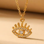 Gold Esia Eye Zirconia Necklace