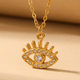 Gold Esia Eye Zirconia Necklace