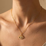 Gold Esia Eye Zirconia Necklace