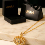 Gold Esia Eye Zirconia Necklace