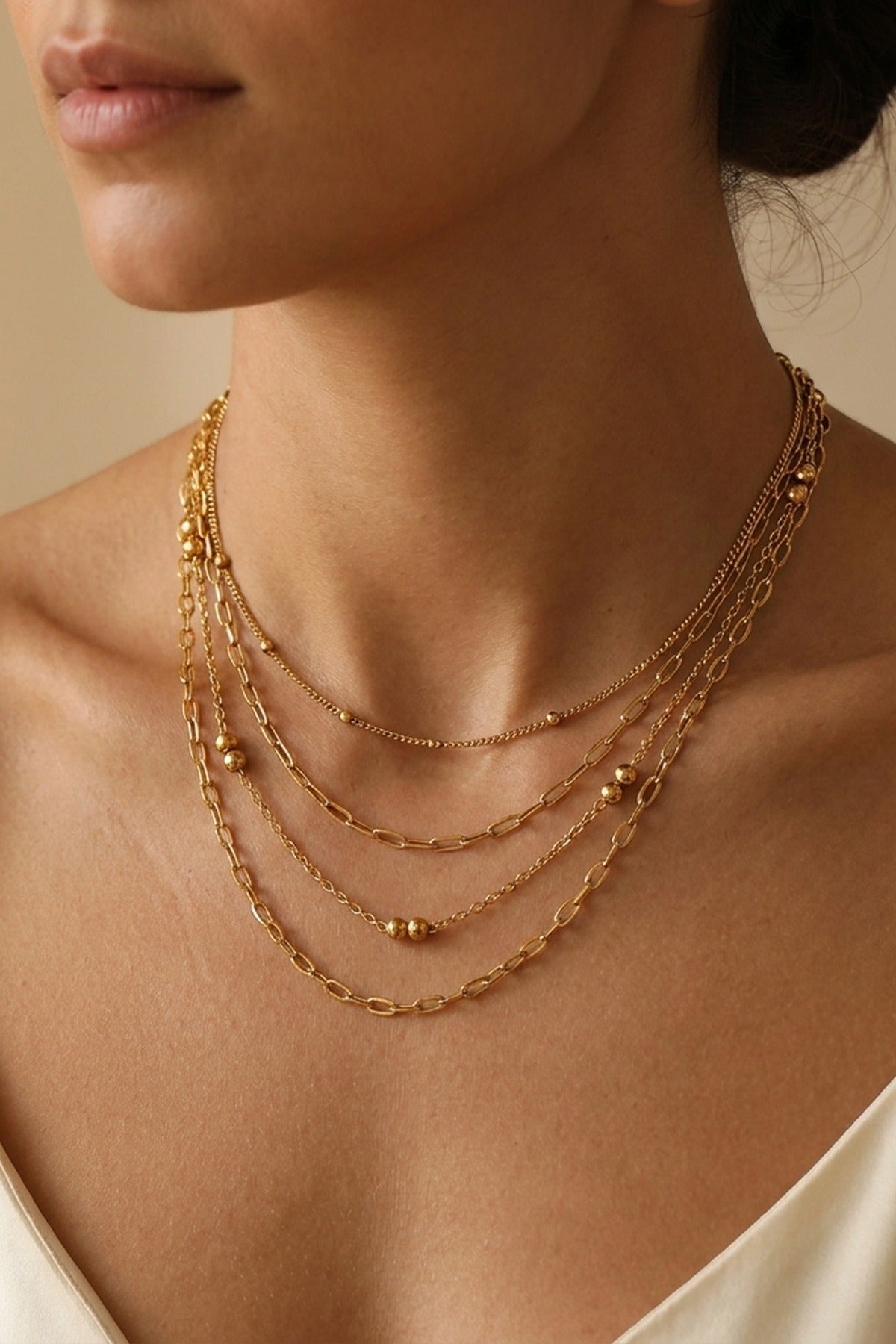 gold Bianla Multi Layer Necklace