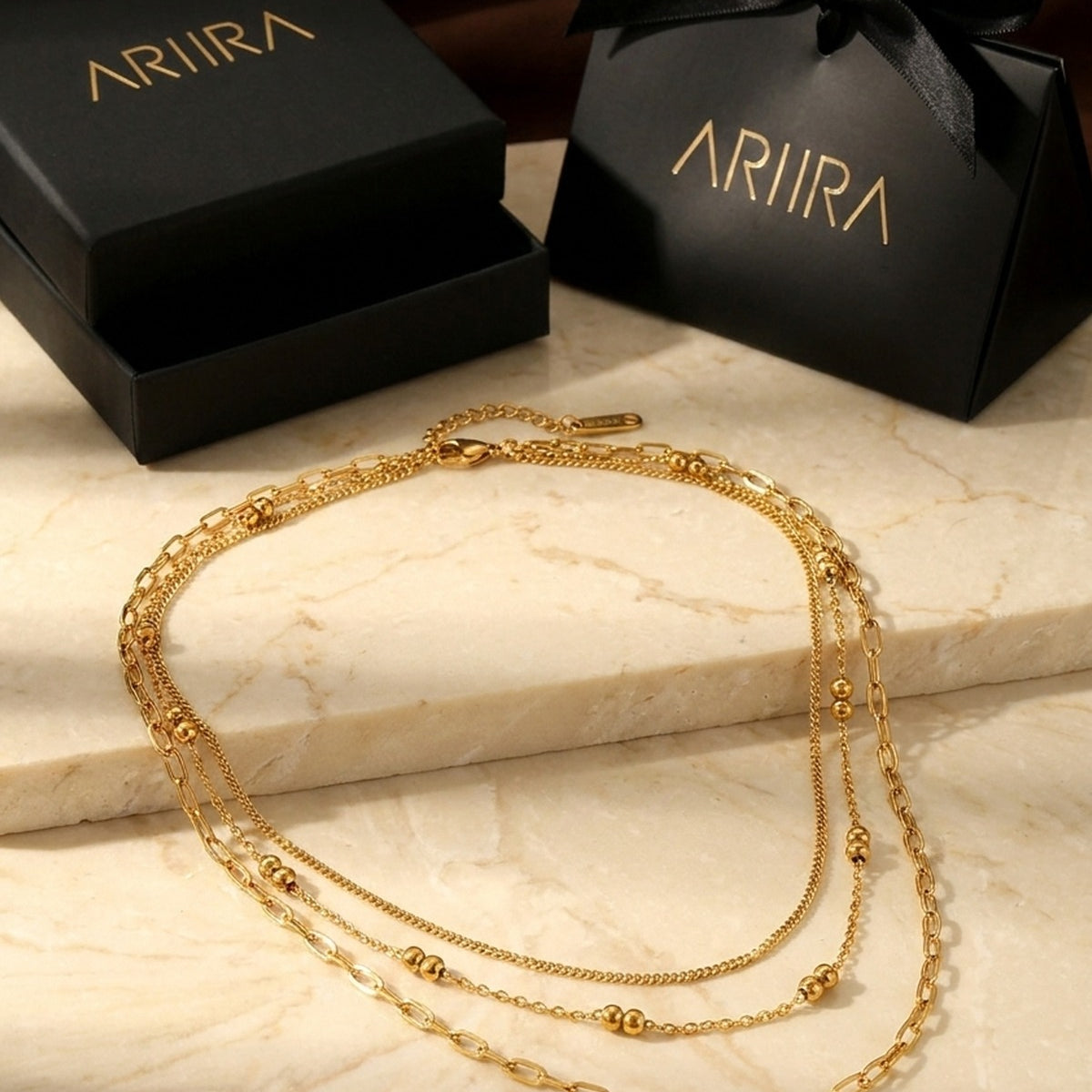 gold Bianla Multi Layer Necklace
