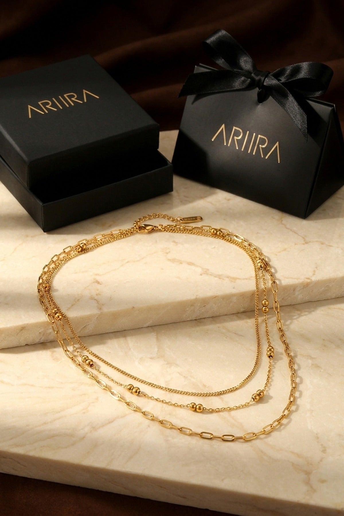 gold Bianla Multi Layer Necklace