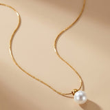 Gold Zakia Minimalist Pearl Necklace