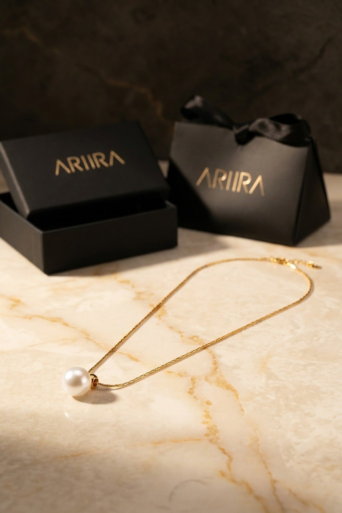 Gold Zakia Minimalist Pearl Necklace