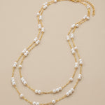 Gold Mambo Double Pearl Layer Necklace
