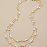 Gold Mambo Double Pearl Layer Necklace