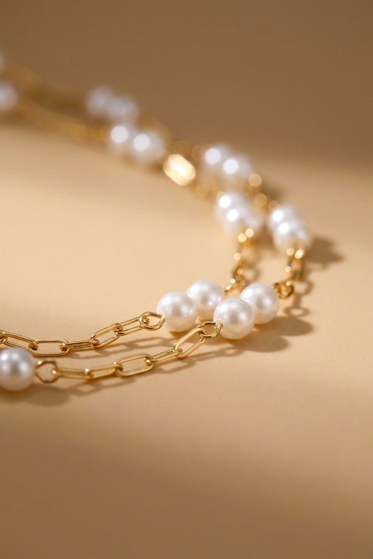 Gold Mambo Double Pearl Layer Necklace