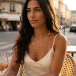 Gold Mambo Double Pearl Layer Necklace
