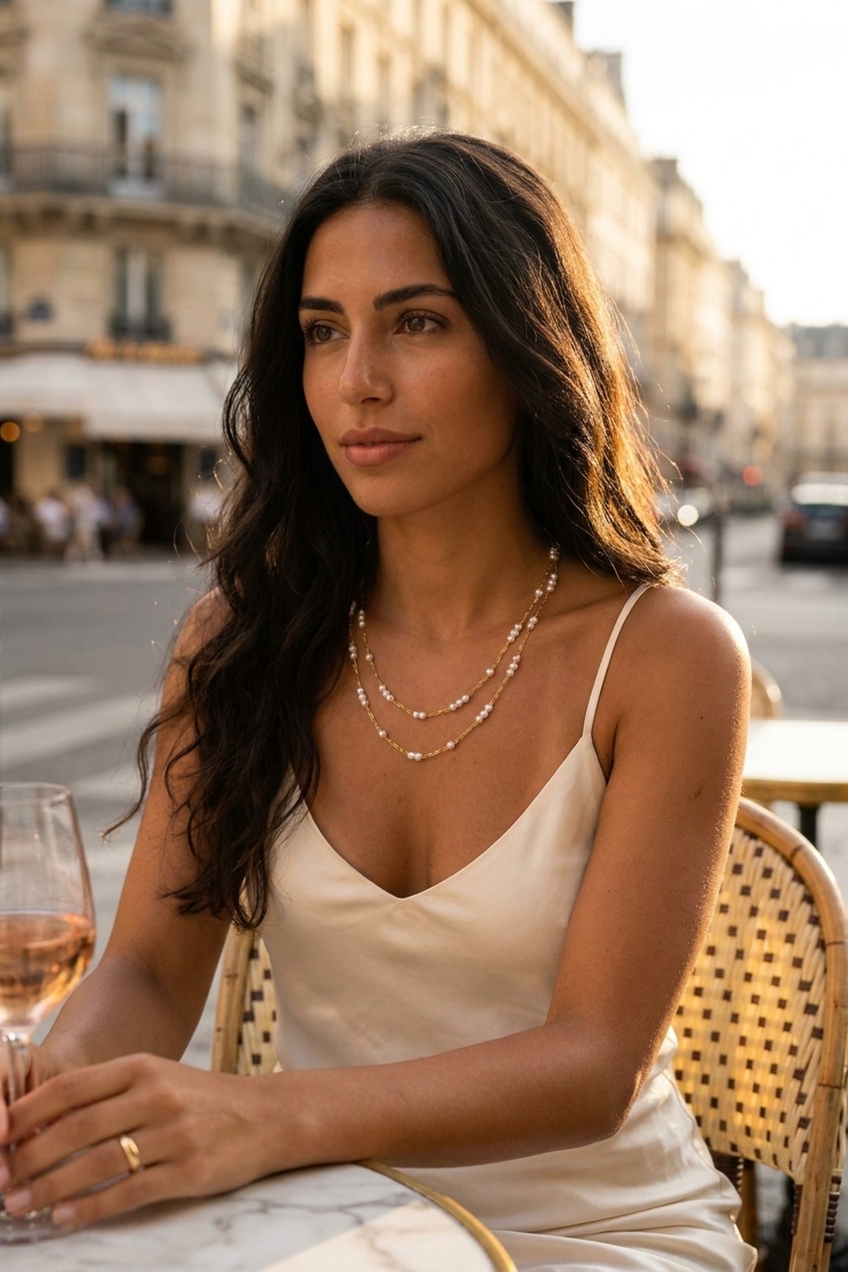 Gold Mambo Double Pearl Layer Necklace