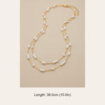 Gold Mambo Double Pearl Layer Necklace