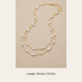 Gold Mambo Double Pearl Layer Necklace