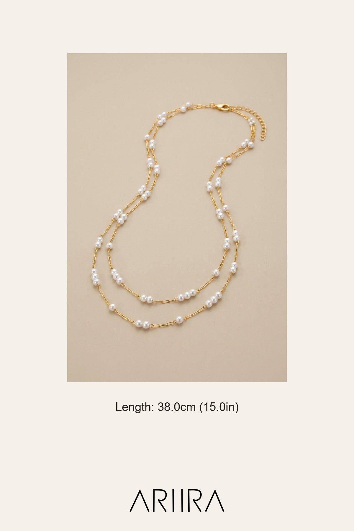 Gold Mambo Double Pearl Layer Necklace