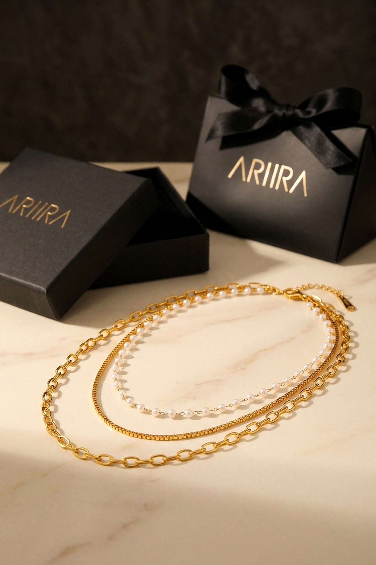 Gold Maranur Elegant Multi Layer Necklace