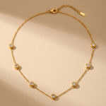gold Izmir Zircon Charm Necklace