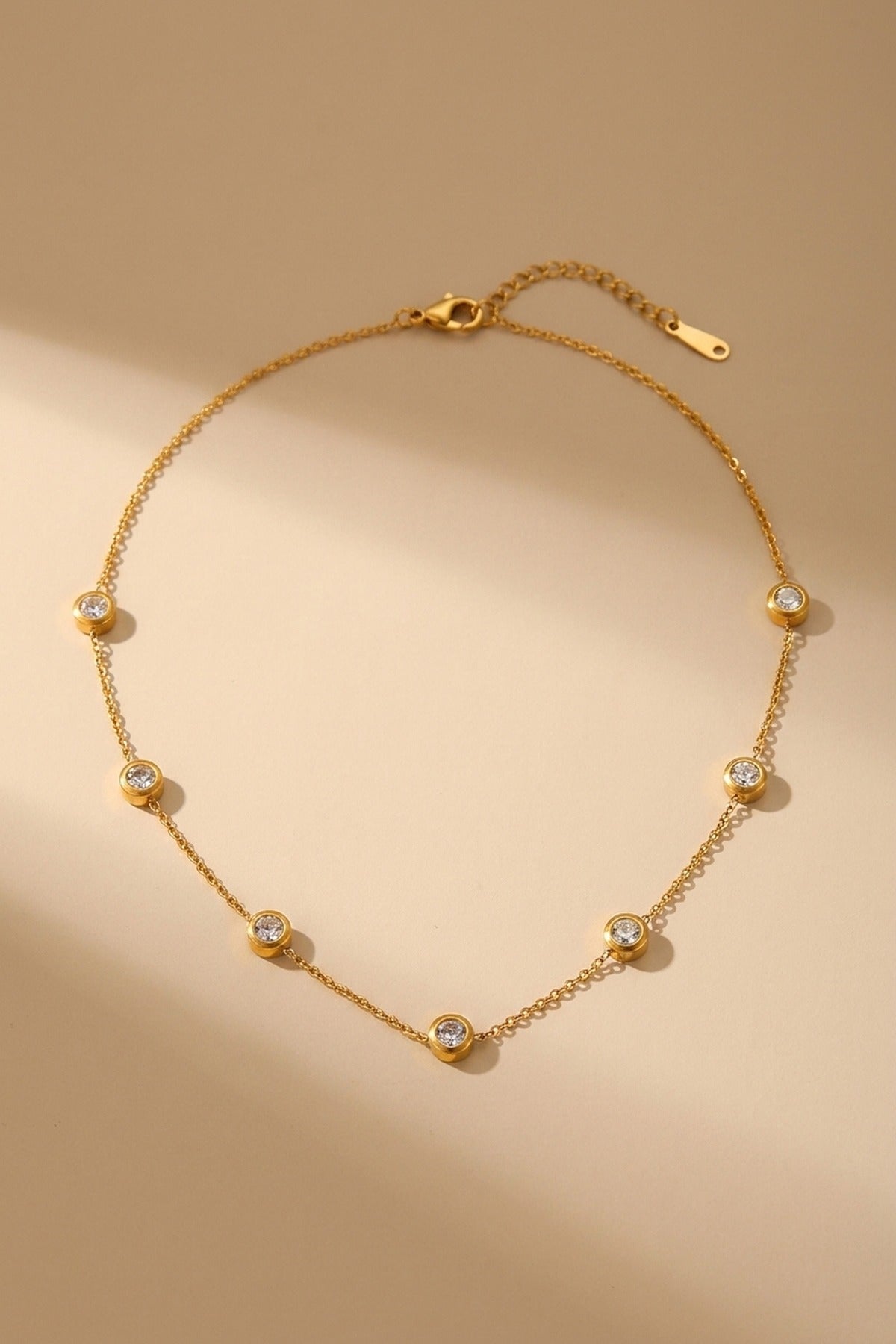 gold Izmir Zircon Charm Necklace