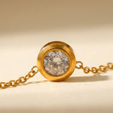 gold Izmir Zircon Charm Necklace