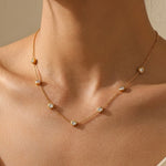 gold Izmir Zircon Charm Necklace