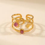 Gold Kaya Sun Moon Multi Ring