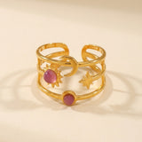 Gold Kaya Sun Moon Multi Ring