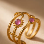 Gold Kaya Sun Moon Multi Ring