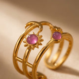 Gold Kaya Sun Moon Multi Ring