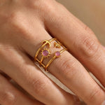 Gold Kaya Sun Moon Multi Ring