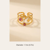 Gold Kaya Sun Moon Multi Ring