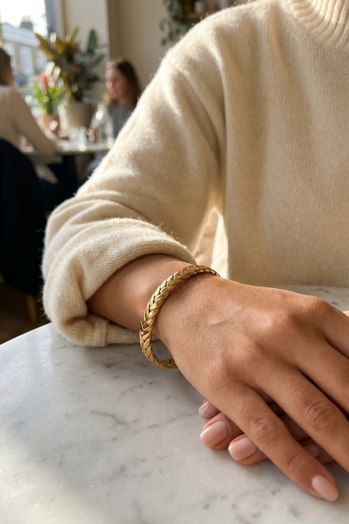 gold Romani Twist Texture Bracelet