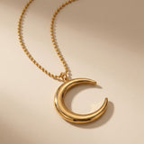 Gold Chand Luxe Moon Necklace