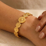 gold Jandu Round Geo Bracelet