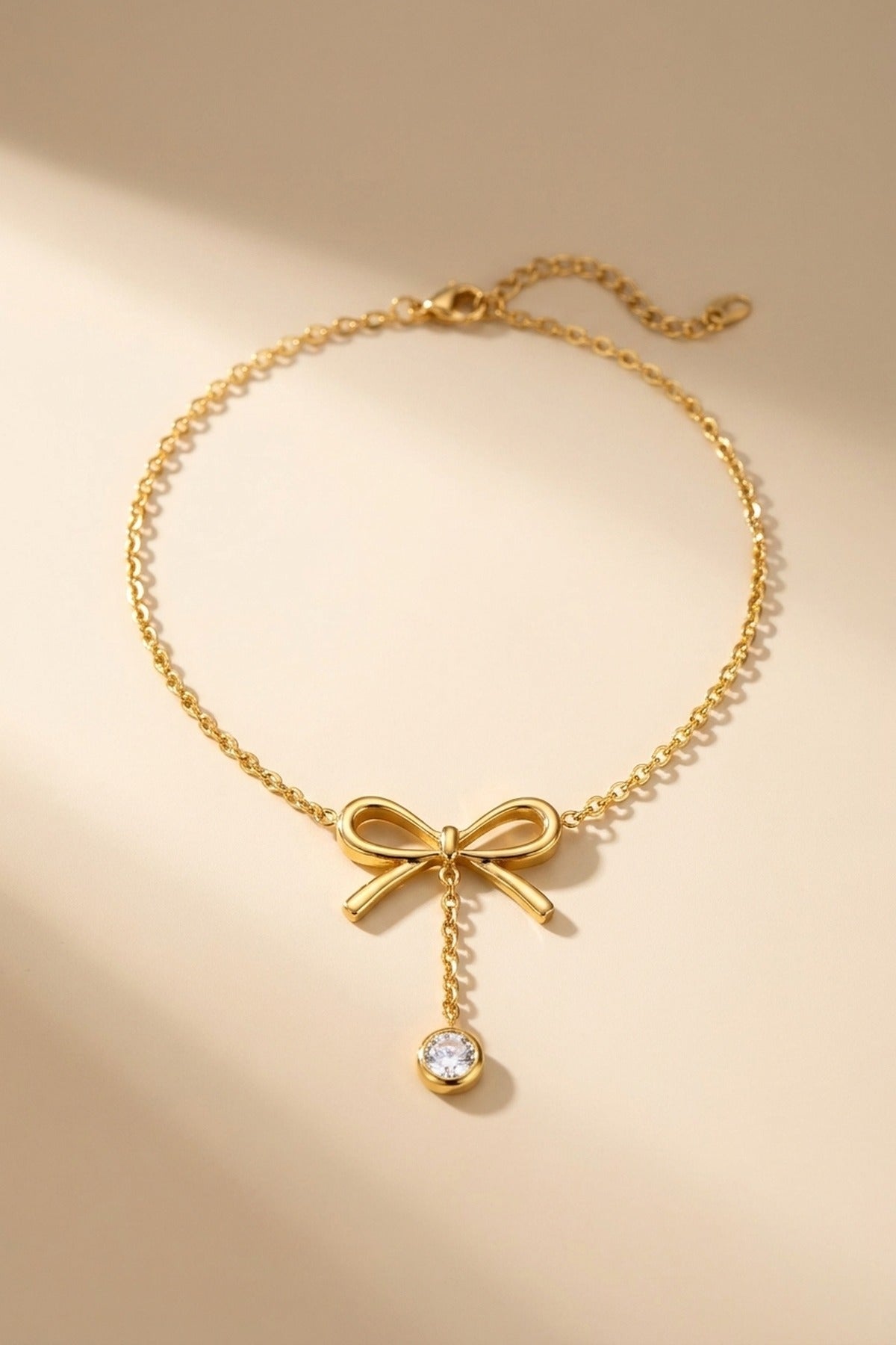 Gold Choprah Bowknot Tassel Necklace
