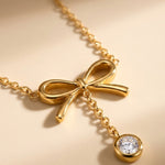 Gold Choprah Bowknot Tassel Necklace