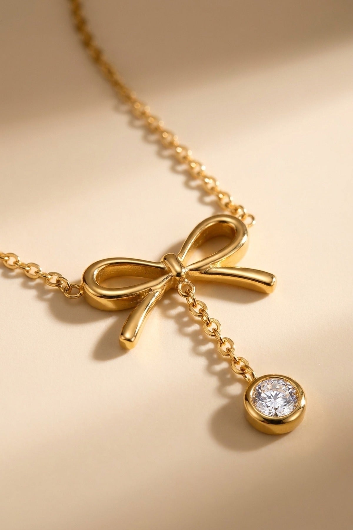 Gold Choprah Bowknot Tassel Necklace