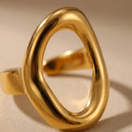 Gold Yara Minimalist Round Trend Ring