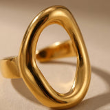Gold Yara Minimalist Round Trend Ring