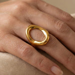 Gold Yara Minimalist Round Trend Ring