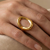 Gold Yara Minimalist Round Trend Ring