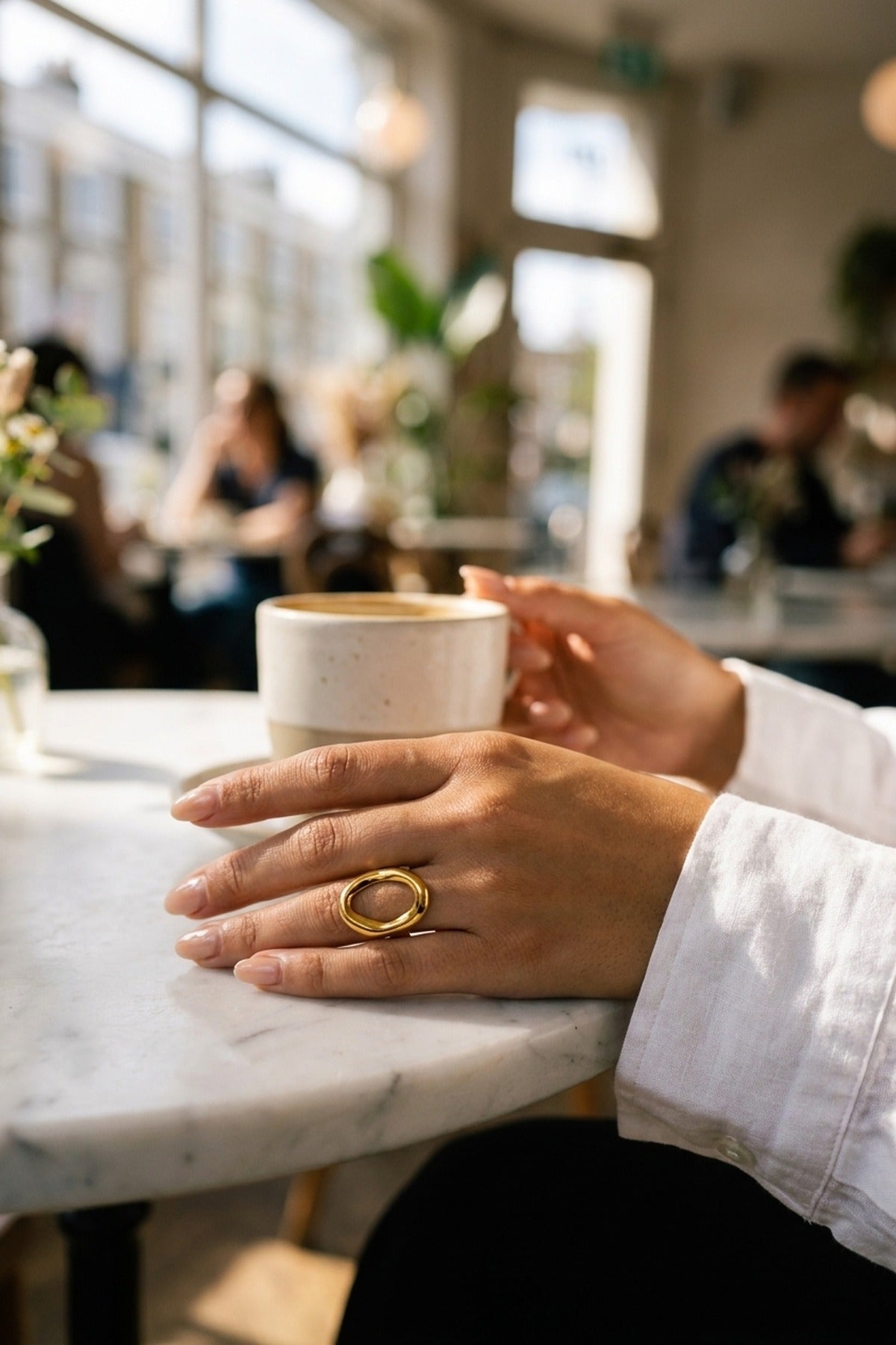 Gold Yara Minimalist Round Trend Ring