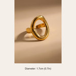 Gold Yara Minimalist Round Trend Ring