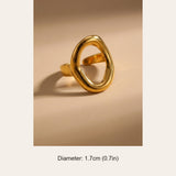 Gold Yara Minimalist Round Trend Ring