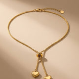 gold Wanita Y Drop Heart Necklace