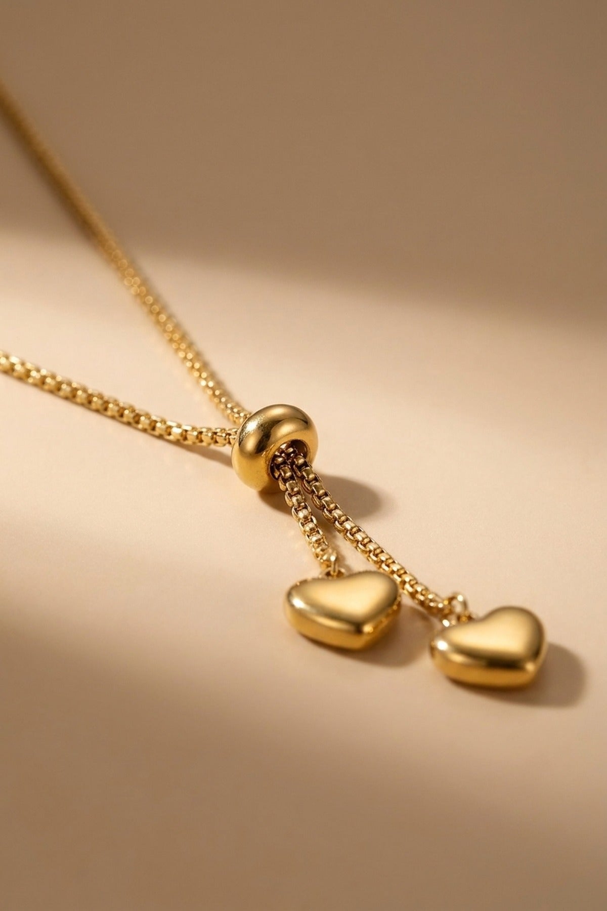 gold Wanita Y Drop Heart Necklace