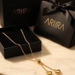 gold Wanita Y Drop Heart Necklace