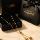 gold Wanita Y Drop Heart Necklace