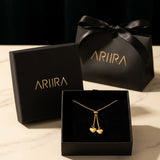 gold Wanita Y Drop Heart Necklace